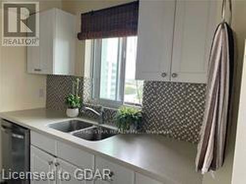 901 - 358 Waterloo Avenue, Guelph, ON - Indoor Photo Showing Kitchen With Double Sink