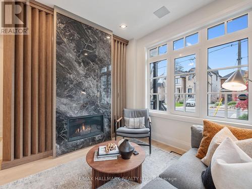 336 St Germain Avenue, Toronto, ON - Indoor Photo Showing Living Room With Fireplace