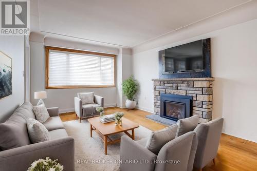 21 Gailmont Drive, Hamilton, ON - Indoor Photo Showing Living Room With Fireplace