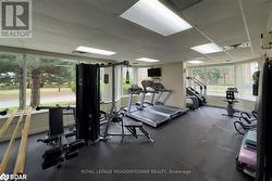 Exercise room with a drop ceiling - 