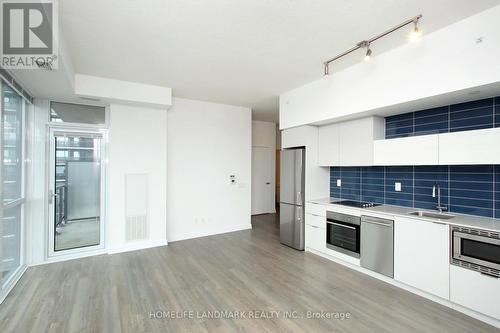 1802 - 20 Thomas Riley Road, Toronto, ON - Indoor Photo Showing Kitchen With Stainless Steel Kitchen With Upgraded Kitchen