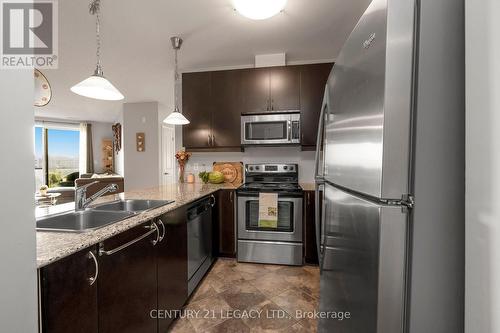 424 - 383 Main Street E, Milton, ON - Indoor Photo Showing Kitchen With Stainless Steel Kitchen With Double Sink With Upgraded Kitchen