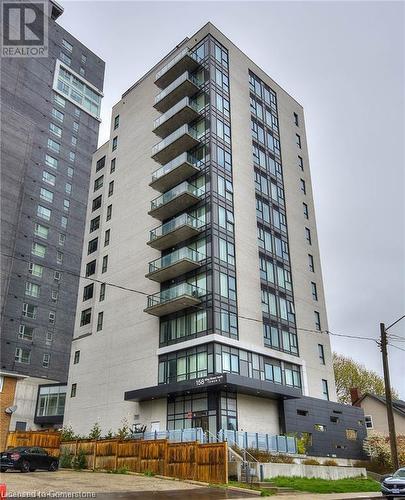 View of building exterior - 160 King Street N Unit# 901, Waterloo, ON - Outdoor With Balcony With Facade