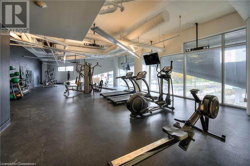 View of exercise room - 160 King Street N Unit# 901, Waterloo, ON - Indoor Photo Showing Gym Room