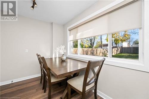 Dining space with dark hardwood / wood-style flooring - 305 East 24Th Street, Hamilton, ON - Indoor Photo Showing Dining Room