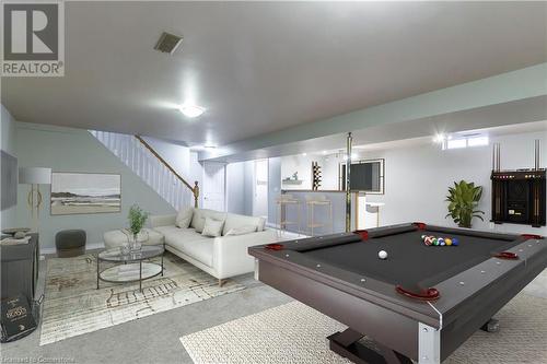 Game room featuring carpet floors and pool table - 39 Keewatin Avenue, Kitchener, ON - Indoor Photo Showing Other Room