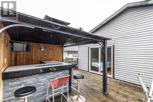 View of wooden deck - 39 Keewatin Avenue, Kitchener, ON - Outdoor With Exterior