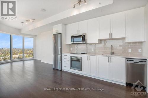 2508 - 805 Carling Avenue, Ottawa, ON - Indoor Photo Showing Kitchen With Stainless Steel Kitchen With Upgraded Kitchen