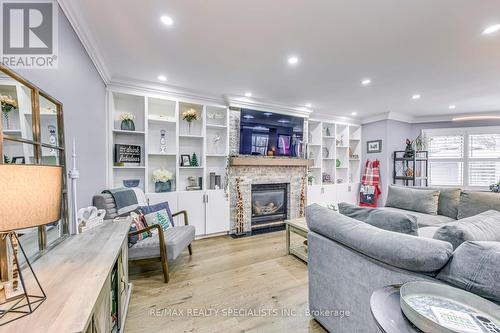 25 Inder Heights Drive, Brampton, ON - Indoor Photo Showing Living Room With Fireplace