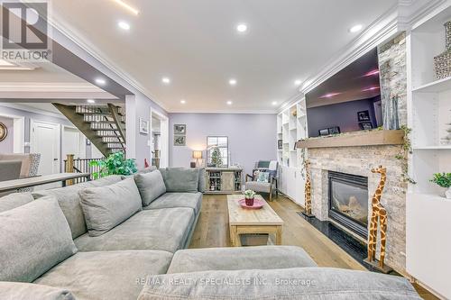 25 Inder Heights Drive, Brampton, ON - Indoor Photo Showing Living Room With Fireplace