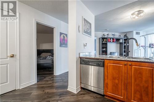 135 James Street Unit# 1115, Hamilton, ON - Indoor Photo Showing Kitchen With Double Sink