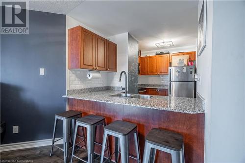 135 James Street Unit# 1115, Hamilton, ON - Indoor Photo Showing Kitchen With Double Sink