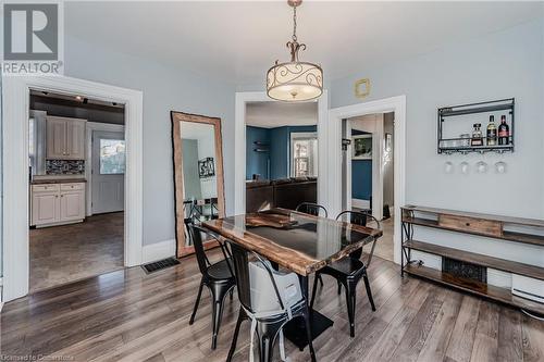 Dining space with hardwood / wood-style floors - 20 Sarah Street, Brantford, ON - Indoor Photo Showing Dining Room