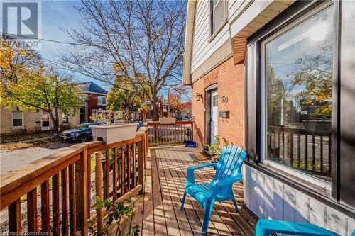 View of wooden deck - 20 Sarah Street, Brantford, ON - Outdoor With Deck Patio Veranda