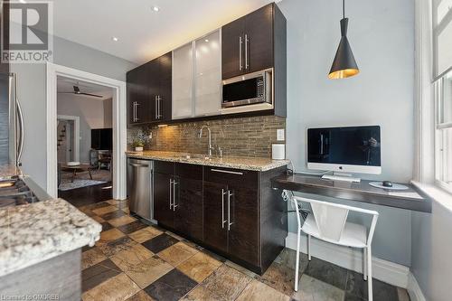 S/S Appliances, Custom Cabinetry, Stone Counters - 28 Grove Street, Hamilton, ON - Indoor Photo Showing Kitchen