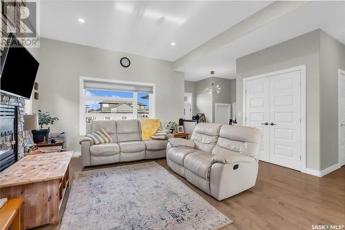 358 Arscott Crescent, Saskatoon, SK - Indoor Photo Showing Living Room With Fireplace