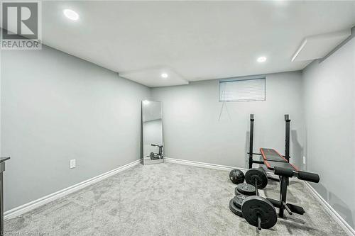 Workout room with carpet floors - 72 Elgin Street S, Cambridge, ON - Indoor Photo Showing Other Room