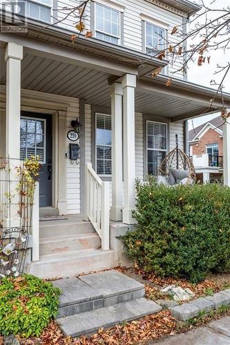 View of exterior entry featuring covered porch - 259 Littlewood Drive, Oakville, ON - Outdoor