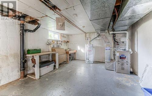 Basement featuring heating unit and water heater - 55 Ellis Avenue, Kitchener, ON - Indoor Photo Showing Basement