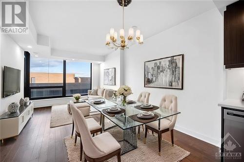 Virtually Staged Dining/Living Room - 340 Queen Street Unit#1403, Ottawa, ON - Indoor Photo Showing Dining Room