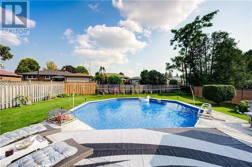 215 Brenda Crescent, Woodstock, ON - Outdoor With Above Ground Pool With Backyard