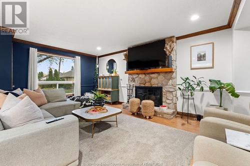 12732 Clarice Avenue, Tecumseh, ON - Indoor Photo Showing Living Room With Fireplace