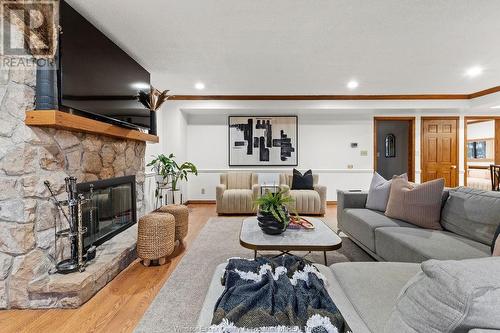 12732 Clarice Avenue, Tecumseh, ON - Indoor Photo Showing Living Room With Fireplace