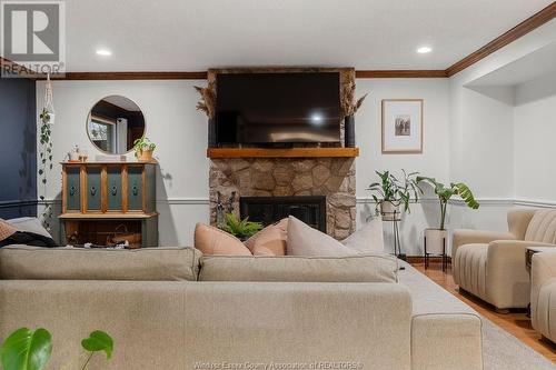 12732 Clarice Avenue, Tecumseh, ON - Indoor Photo Showing Living Room With Fireplace