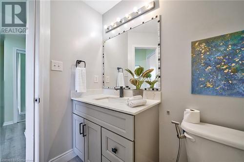 Bathroom featuring vanity and toilet - 1145 Riddell Crescent, Hamilton, ON - Indoor Photo Showing Bathroom