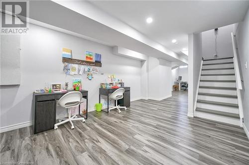 Bar with dark wood-type flooring - 1145 Riddell Crescent, Hamilton, ON - Indoor