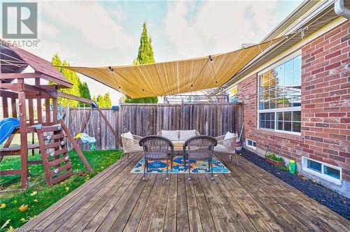 View of wooden terrace - 1145 Riddell Crescent, Hamilton, ON - Outdoor With Deck Patio Veranda With Exterior