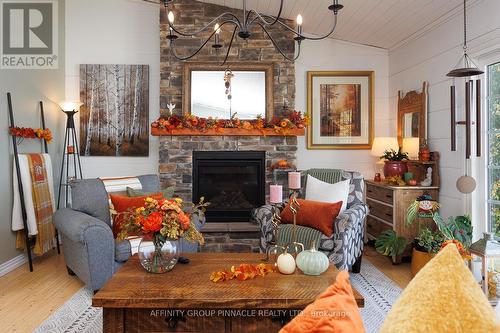 271 Snug Harbour Road, Kawartha Lakes (Lindsay), ON - Indoor Photo Showing Living Room With Fireplace