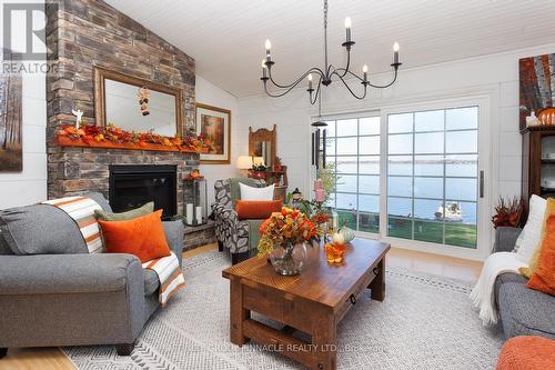 271 Snug Harbour Road, Kawartha Lakes (Lindsay), ON - Indoor Photo Showing Living Room With Fireplace