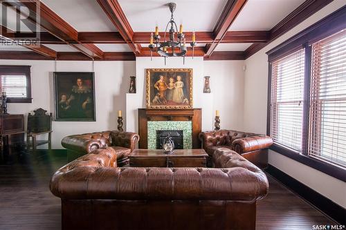 2147 Angus Street, Regina, SK - Indoor Photo Showing Living Room With Fireplace