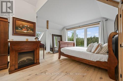 13567 2Nd Line, Milton, ON - Indoor Photo Showing Bedroom With Fireplace