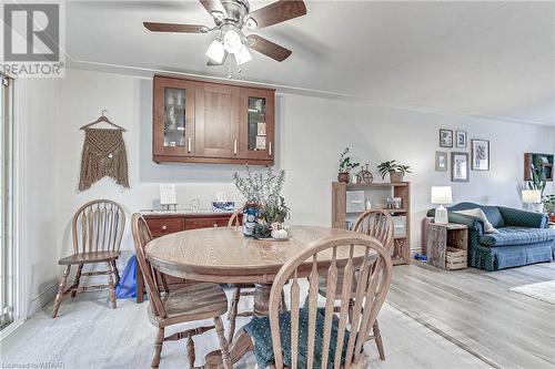 Dining room featuring light hardwood / wood-style floors and ceiling fan - 476 Prospect Street, Kitchener, ON 