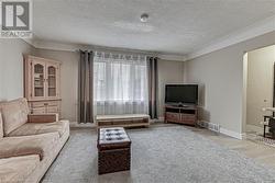 Living room featuring a textured ceiling and light hardwood / wood-style floors - 