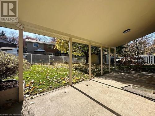 View of patio / terrace featuring a storage shed - 20 Pintail Place, Cambridge, ON 