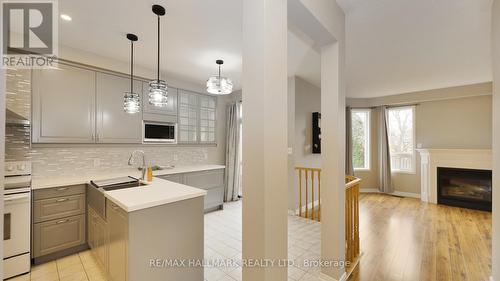 1035 Beatrice Street E, Oshawa, ON - Indoor Photo Showing Kitchen With Fireplace With Upgraded Kitchen