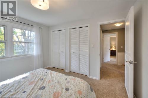 Carpeted bedroom with two closets - 147 Dalewood Drive, Kitchener, ON 