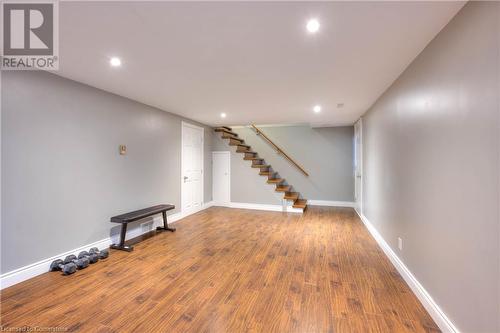 Basement with hardwood / wood-style floors - 147 Dalewood Drive, Kitchener, ON 