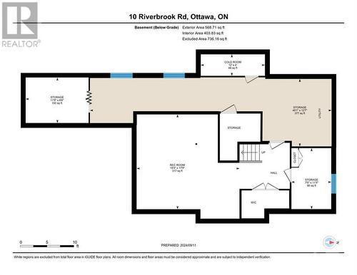 Floor plan - Basement with large workshop and rec room area - 10 Riverbrook Road, Ottawa, ON 