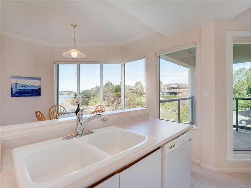 208-205 Kimta Rd, Victoria, BC - Indoor Photo Showing Kitchen With Double Sink