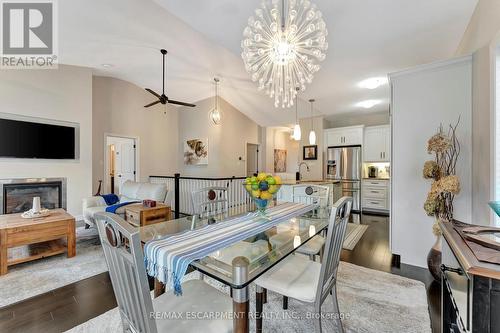 35 Viking Lane, Norfolk, ON - Indoor Photo Showing Dining Room With Fireplace