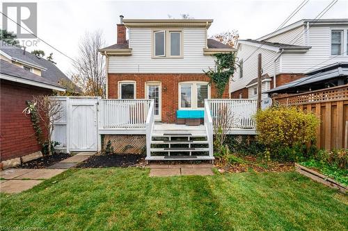 Backyard Photo looking at House - 53 Tuxedo Avenue S, Hamilton, ON - Outdoor With Deck Patio Veranda