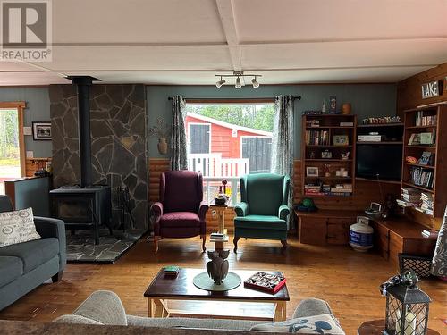 1 Murray Pond, Howley, NL - Indoor Photo Showing Living Room With Fireplace