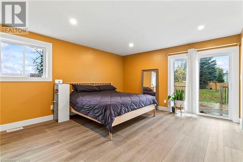 Bedroom/new addition with patio door to deck - 595 11Th Avenue, Hanover, ON - Indoor Photo Showing Bedroom