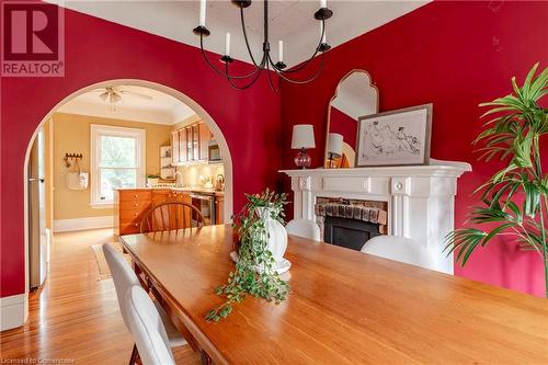 169 Robinson Street, Hamilton, ON - Indoor Photo Showing Dining Room With Fireplace