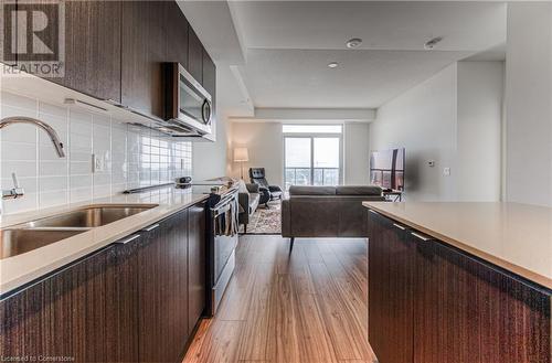 55 Duke Street Unit# 2207, Kitchener, ON - Indoor Photo Showing Kitchen With Double Sink With Upgraded Kitchen