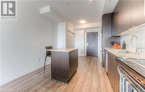 55 Duke Street Unit# 2207, Kitchener, ON - Indoor Photo Showing Kitchen With Double Sink